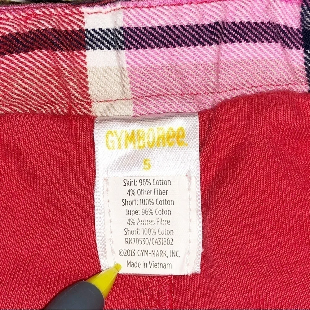 Gymboree Pink, Blue and Green Plaid A Line Skort Size 5